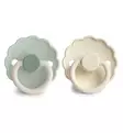 Frigg Daisy Pyöreä Silikonitutti, 2-pack little Darling Cream wauva - Tutit ja tuttinauhat - 5715239030753 - 1