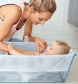 Stokke Flexi Bath Bundle Starttipaketti, Lasten kylpyamme + kylvetystuki ocean blue wauva - Vauvan kylvettäminen - 531513 - 2