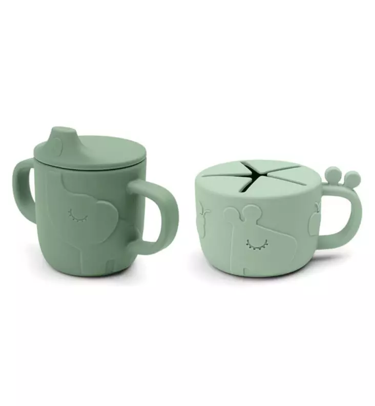 Done_by_Deer_nokkamuki_snackKuppi_peekaboo_Green_vihre=C3=A4_wauva - Lasten mukit, nokkamukit ja pillimukit - 1928653 - 1