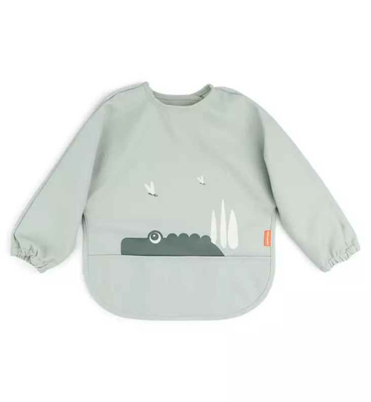 Done_by_Deer_hihallinen_ruokalappu_Croco_vihre=C3=A4_wauva - Ruokalaput - 1323633 - 1