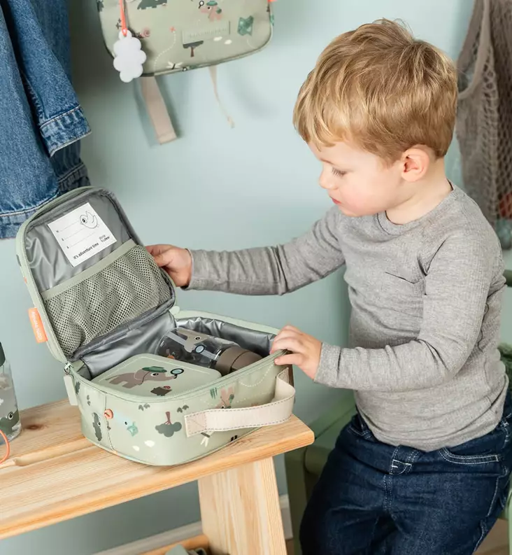 Done By Deer Tiny Lasten Kylmälaukku eväille green wauva - Lasten kerhoreput - 7063513 - 1