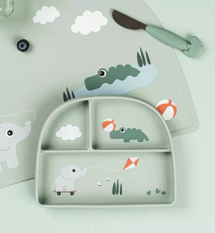 Done by Deer Lasten Silikoninen Lokerolautanen imukupilla - Lasten imukuppilautaset - 1769623 - 1