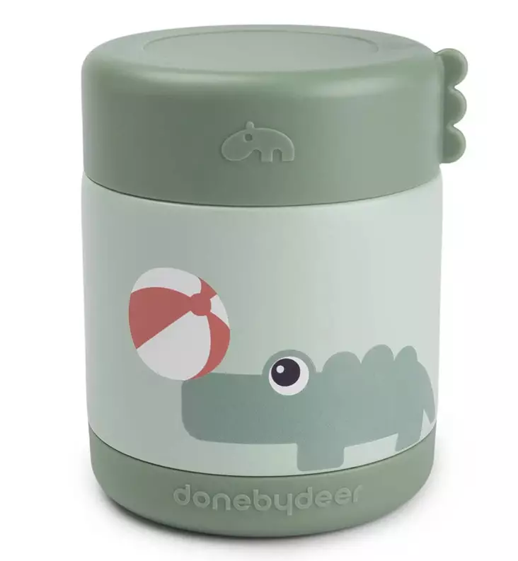 Done by Deer Metallinen termos eväsrasia 300 ml green wauva - Lasten eväsrasiat - 1251733 - 1