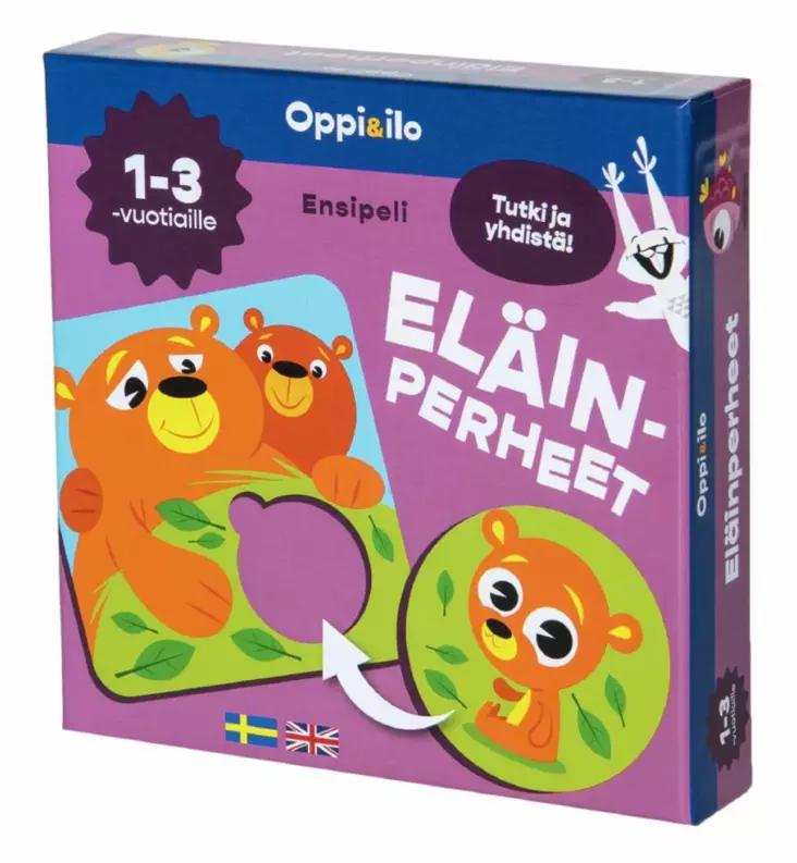 wauva, oppi&ilo, eläinperheet ensipeli, lajittelu, palapeli - Puuhalelut taaperoille - WS593273 - 1