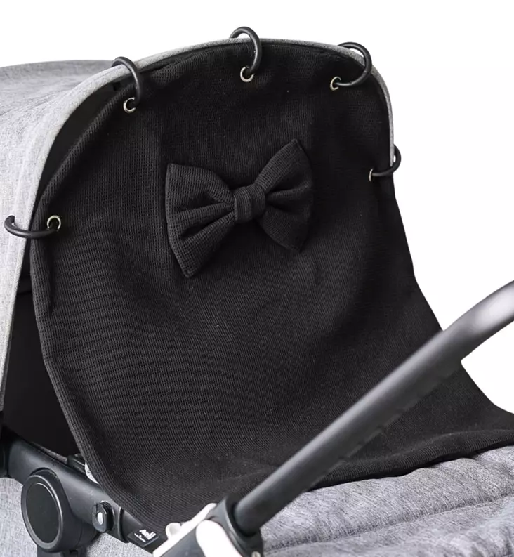 Unavaate vohveli vaunuverho rusetilla black wauva - Vaunuverhot ja aurinkovarjot rattaisiin - 833723 - 1