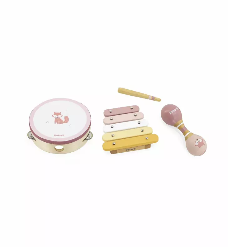 polarb_music_set_pink_fox_musiikki_setti_soitin_kettu_pinkki_wauva - Puuhalelut taaperoille - 277598 - 1
