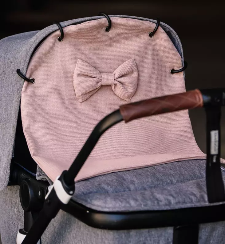 Unavaate Vohveli-Vaunuverho Rusetilla nude pink wauva - Vaunuverhot ja aurinkovarjot rattaisiin - 833724 - 1