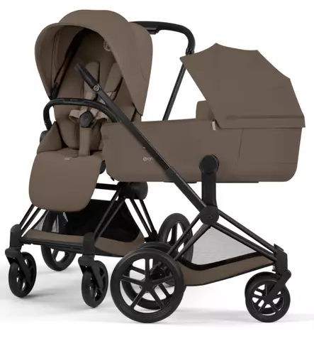 Cybex Priam comfort Lastenvaunut matt black coconut brown wauva - Yhdistelmävaunut - 526001485 - 1