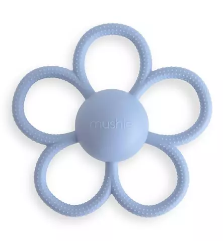 Mushie Daisy Rattle Teether Faded Denim wauva - Pehmolelut ja helistimet - 102175 - 2