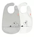 Done by Deer ruokalappu 2-pack deer friends grey beige - Ruokalaput - 1313525 - 1