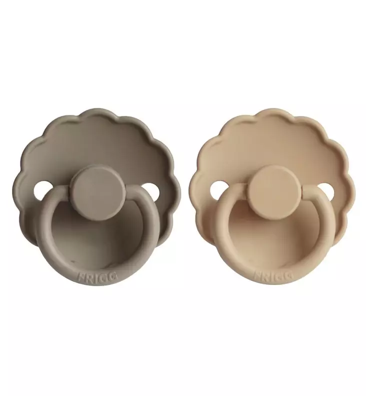 Frigg Daisy Pyöreä Silikonitutti, 2-pack croissant portobello wauva - Tutit ja tuttinauhat - 5715239011325 - 1