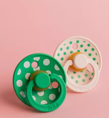 Bibs Studio Colour Luonnonkumitutti 2-pack polka dots petal catus wauva - Tutit ja tuttinauhat - 11034106 - 1