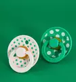 Bibs Studio Colour Luonnonkumitutti 2-pack polka dots petal catus wauva - Tutit ja tuttinauhat - 12034106 - 1