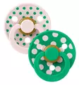 Bibs Studio Colour Luonnonkumitutti 2-pack polka dots petal catus wauva - Tutit ja tuttinauhat - 11034106 - 2
