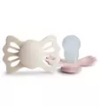 Frigg Lucky Symmetrinen Silikonitutti, 2-pack cream bluesh wauva - Tutit ja tuttinauhat - 5715239022246 - 3