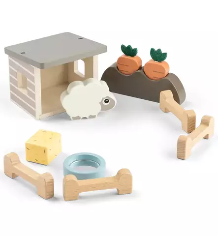 Done by Deer Tiny Farm Puinen Lelusetti Sheepy Lammas wauva - Palapelit ja palikkalelut - 4654017 - 1