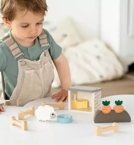 Done by Deer Tiny Farm Puinen Lelusetti Sheepy Lammas wauva - Palapelit ja palikkalelut - 4654017 - 2