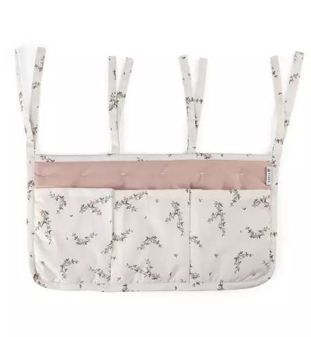 Sebra Organizer Hoitopöytään tai Pinnasänkyyn, 3 taskua powder blossom wauva - Liinavaatteet ja suojat pinnasänkyyn - 801120007 - 2