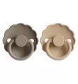 Frigg Daisy Pyöreä Silikonitutti, 2-pack croissant portobello wauva - Tutit ja tuttinauhat - 5715239010946 - 1
