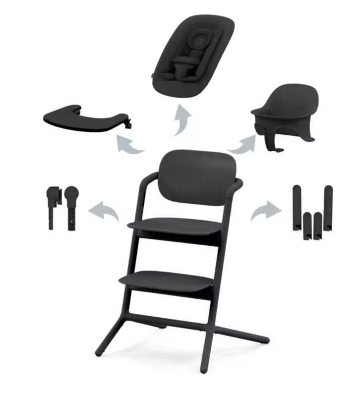 Cybex Lemo syÃ¶ttÃ¶tuoli starttipaketti 4 in 1 stunning black wauva - Syöttötuolit - 521003207 - 1