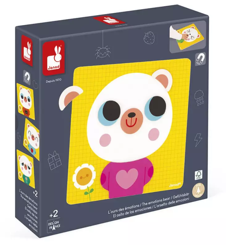 Janod Nallen Tunnetaitoleikki magneettipeli wauva - Ensikirjat ja pehmokirjat - J05447 - 1