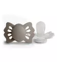 Frigg Lucky Symmetrinen Silikonitutti, 2-pack portobello cream wauva - Tutit ja tuttinauhat - 5715239030258 - 3