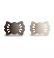 Frigg Lucky Symmetrinen Silikonitutti, 2-pack portobello cream wauva - Tutit ja tuttinauhat - 5715239030258 - 1