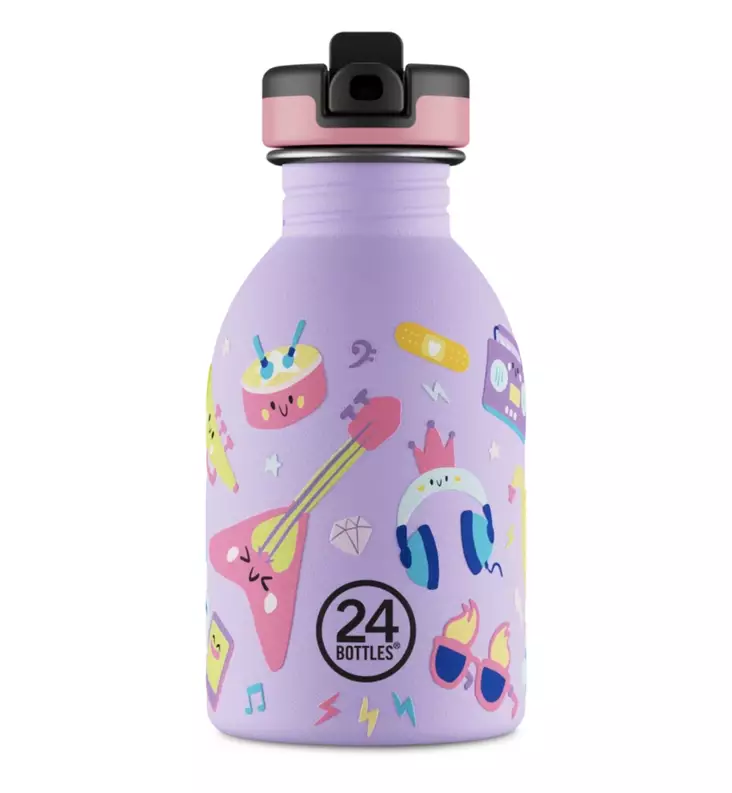 24 Bottles Juomapullo 250 ml music friends wauva - Lasten mukit, nokkamukit ja pillimukit - 2098 - 1