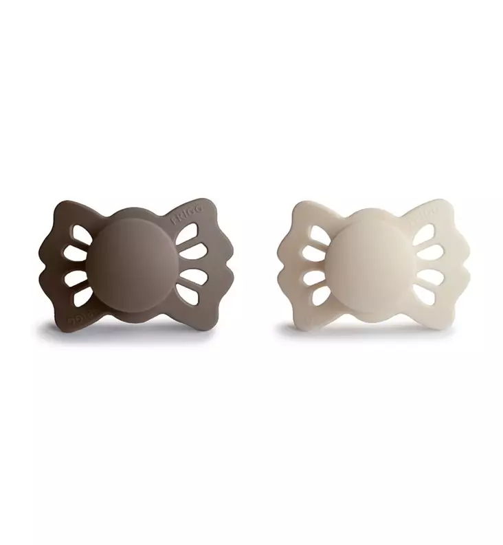 Frigg Lucky Symmetrinen Silikonitutti, 2-pack portobello cream wauva - Tutit ja tuttinauhat - 5715239030258 - 1