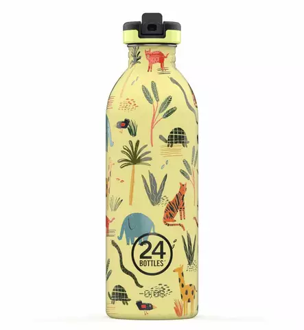 24 Bottles ter=C3=A4spullo juomapullo pillipullo Jungle friends Wauva - Lasten mukit, nokkamukit ja pillimukit - 001896 - 1