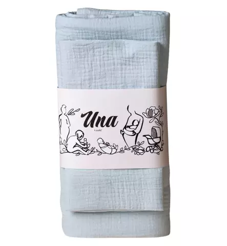 Unavaate Vauvan Pussilakanasetti 85 x 125cm baby blue wauva - Liinavaatteet ja suojat pinnasänkyyn - 84349 - 2