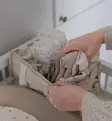 Sebra Säilytyslokerikko vaipoille ja hoitotarvikkeille morning beige wauva - Liinavaatteet ja suojat pinnasänkyyn - 801130009 - 8