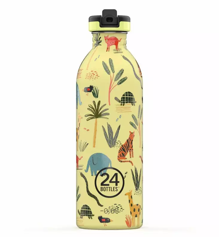 24 Bottles ter=C3=A4spullo juomapullo pillipullo Jungle friends Wauva - Lasten mukit, nokkamukit ja pillimukit - 001896 - 1