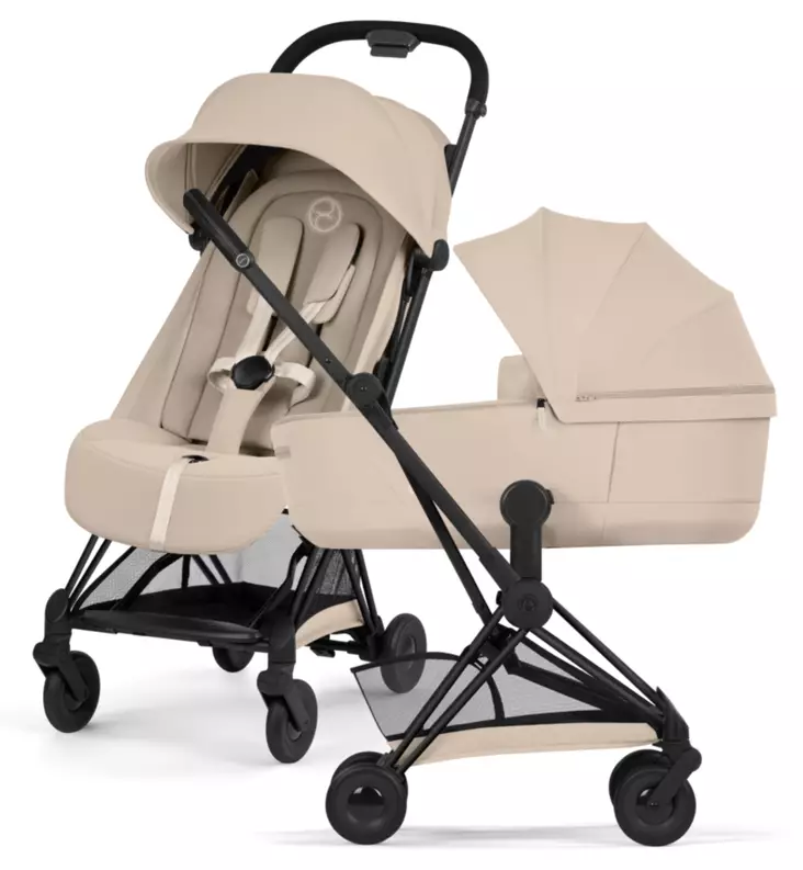 Cybex Coya Comfort Matkarattaat vaunukopalla matt black cozy beige wauva - Matkarattaat - 526000189 - 1