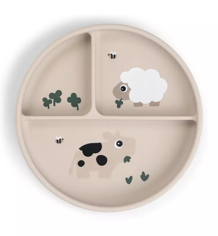 Done by Deer silikoninen imukuppilautanen lokeroilla wauva - Lasten imukuppilautaset - 1759559 - 1