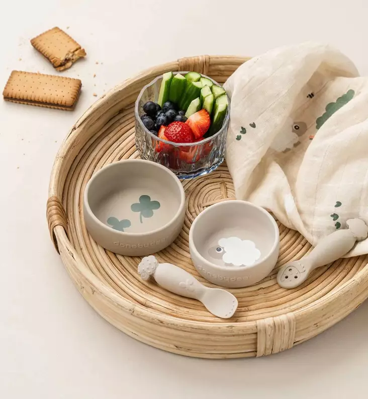 Done by Deer Silikoniset Lasten kulhot, 2 kpl sheepy sand wauva - Lasten kulhot ja lautaset - 1869679 - 1