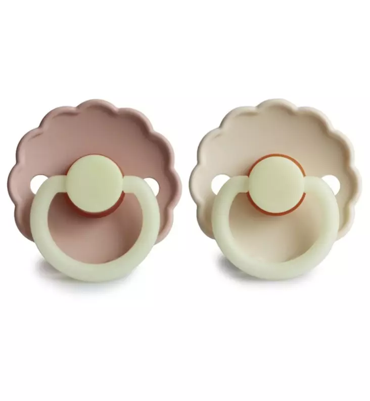 Frigg tutti Daisy Yötutti - Pyöreä luonnonkumi, 2-pack - Tutit ja tuttinauhat - 76222479 - 1