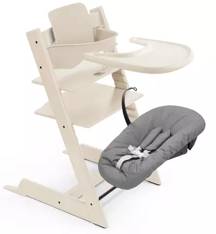 Stokke Tripp Trapp Syöttötuoli Starttipaketti All-in-one vanilla white wauva - Syöttötuolit - 100142-PAIOA - 1