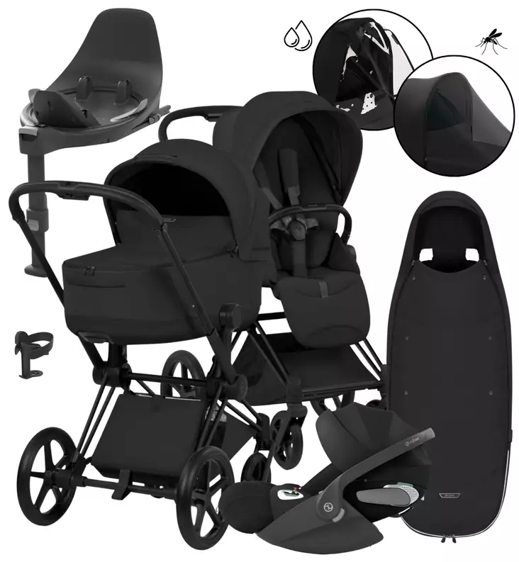 Cybex Priam Style Lastenvaunujen All-in-ONe Starttipaketti sepia matt black wauva - Yhdistelmävaunut - 526000211PALLSEPIA - 1