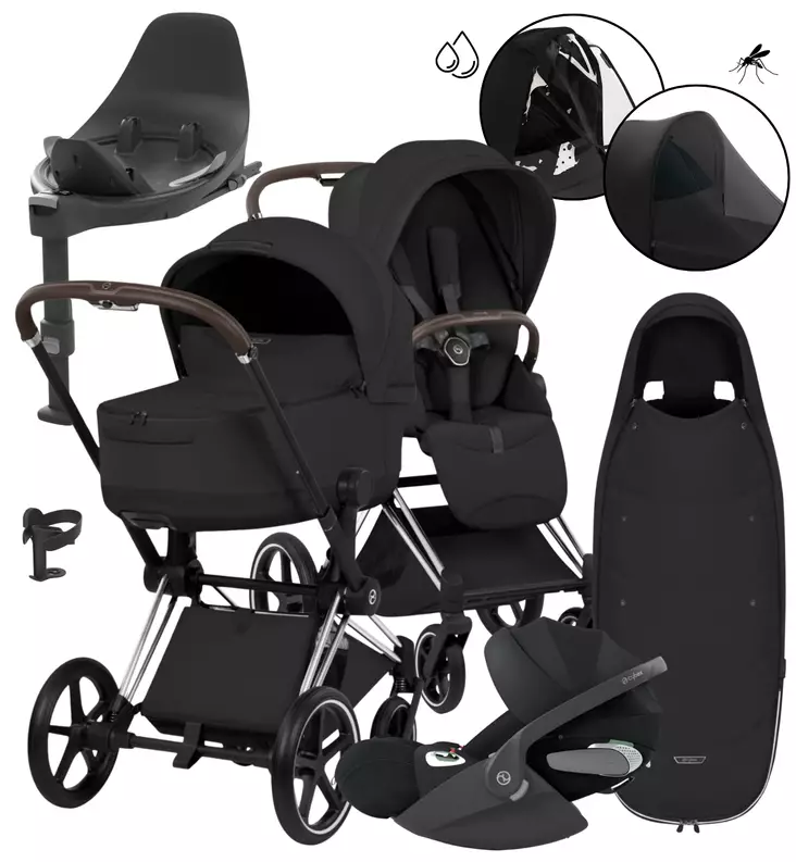 Cybex Priam Style Lastenvaunujen All-in-One Starttipaketti sepia black wauva - Yhdistelmävaunut - 526000201PALLSEPIA - 1