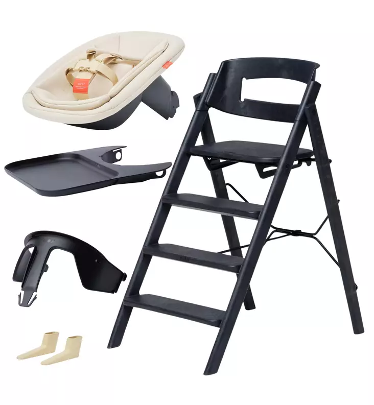 KAOS KLAPP Syöttötuoli Starttipaketti All-in-One charcoal black wauva - Syöttötuolit - KLA-REC-CHA-BLA-PA - 1