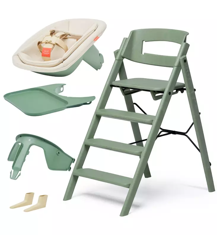 KAOS KLAPP Syöttötuoli Starttipaketti All-in-One mineral green recycled plastic wauva - Syöttötuolit - KLA-REC-MIN-GRE-PA - 1