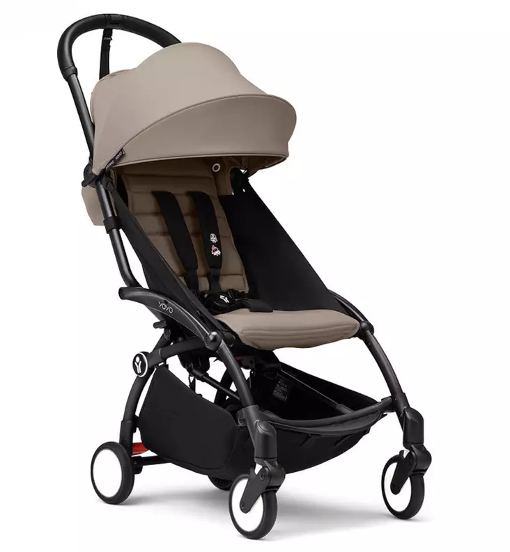 Stokke Yoyo3  Matkarattaat mustalla rungolla taupe wauva - Matkarattaat - 646002-PTA - 1