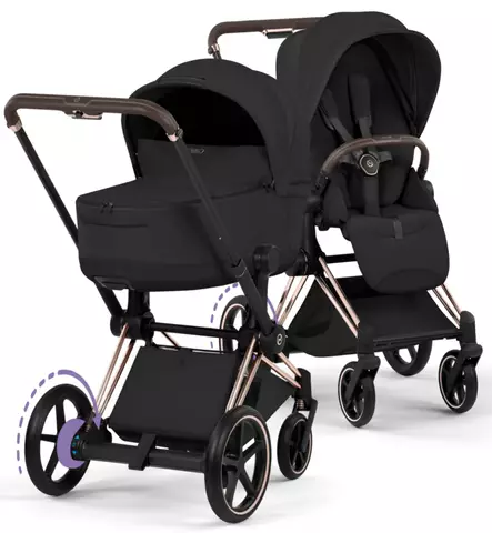 Cybex ePriam Style Sähköavusteiset Lastenvaunut rose gold sepia black wauva - Yhdistelmävaunut - 526000255-PYSB - 1