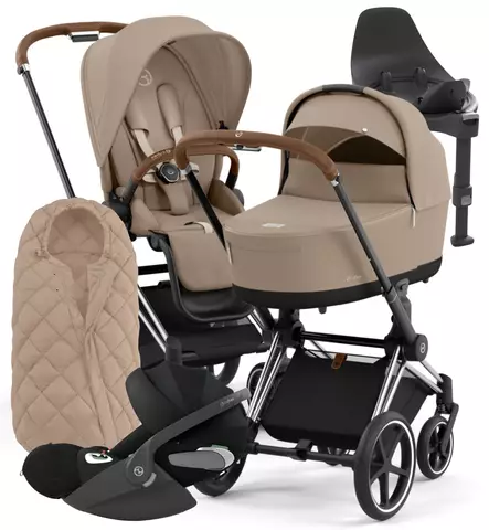 Cybex Priam 4 Lastenvaunujen Starttipaketti turvakaukalolla ja jalustalla + Snøgga lämpöpussi wauva - Yhdistelmävaunut - 521002319-SNPCB - 1