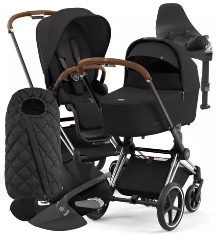 Cybex Priam 4 Lastenvaunujen Starttipaketti turvakaukalolla ja jalustalla + Snøgga lämpöpussi wauva - Vaunujen Starttipaketit - 521002319-SPSB - 1