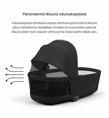 Cybex Priam 4 Lastenvaunujen Starttipaketti turvakaukalolla ja jalustalla + Snøgga lämpöpussi wauva - Yhdistelmävaunut - 521002325-SPSB - 2