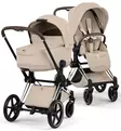 Cybex Priam Style Lastenvaunujen Starttipaketti Cloud T turvakaukalolla ja jalustalla chrome brown cozy beige wauva - Yhdistelmävaunut - 526000201SPYCB - 3