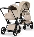 Cybex Priam Style Lastenvaunujen Starttipaketti Cloud T turvakaukalolla ja jalustalla matt black cozy beige wauva - Yhdistelmävaunut - 526000211SPYCB - 3
