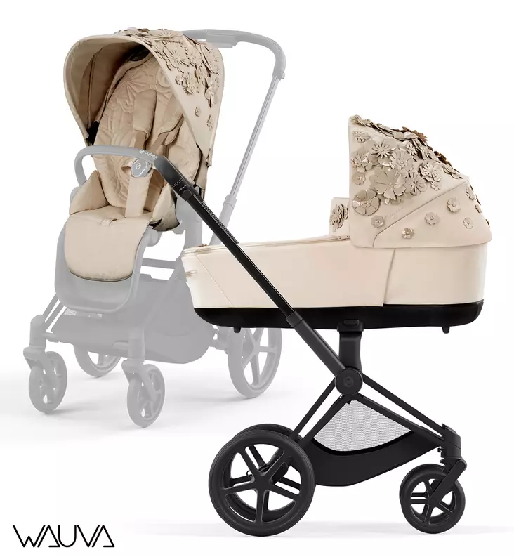 Cybex Priam Yhdistelmavaunut Wauva Fashion Simply Flowers Nude Beige - Yhdistelmävaunut - 521002331-PFSFb - 1